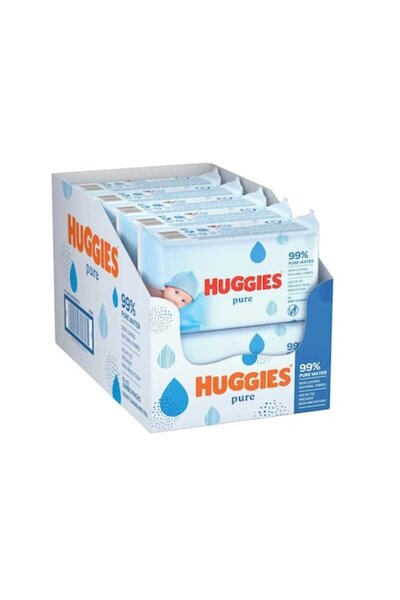 Huggies Șervețele umede Pure pentru bebeluși, 56 bucăți, 10 pachete