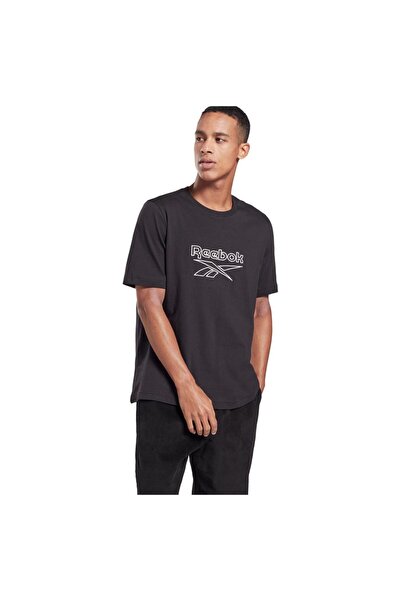 Reebok Tricou clasic pentru bărbați, cu mânecă scurtă, cu imprimeu vectorial,...