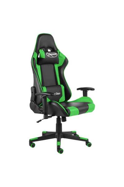 vidaxl Scaun de jocuri pivotant, verde, PVC