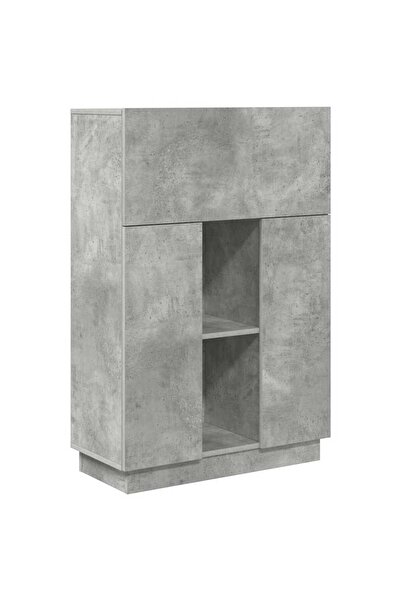 vidaxl Birou cu ușă Gri din beton 71.5 x 31.5 x 106.5 cm Lemn compozit