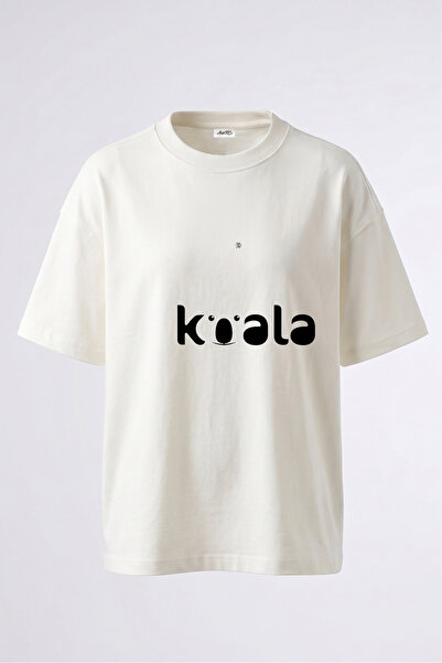 Anetos Tricou supradimensionat alb din bumbac cu imprimeu pe spate cu design ...