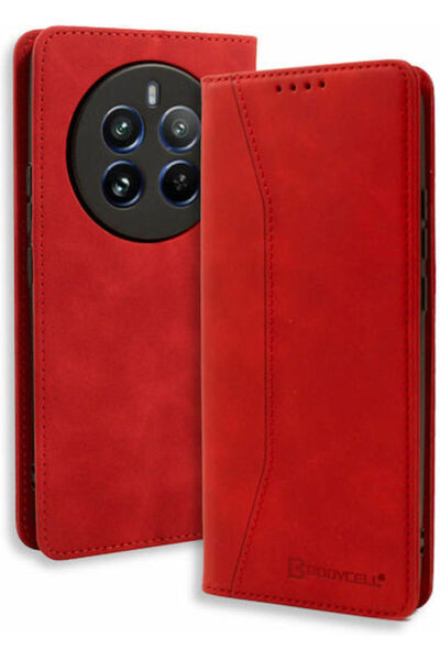 OEM Bodycell Book Case Pu Leather Realme 12 Pro/12 Pro Plus 5G Red