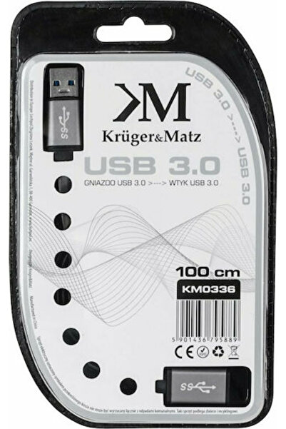 Kruger&Matz Κρούγκερ & Ματζ 1μ Καλώδιο USB 3.0 Αρσενικό Α σε Θηλυκό Α (KM0336)