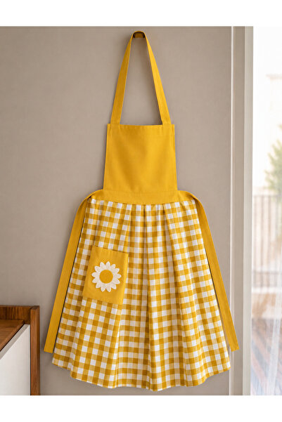 Parla Life Yellow Color Sunflower Motif Liquid-Proof Kitchen Apron