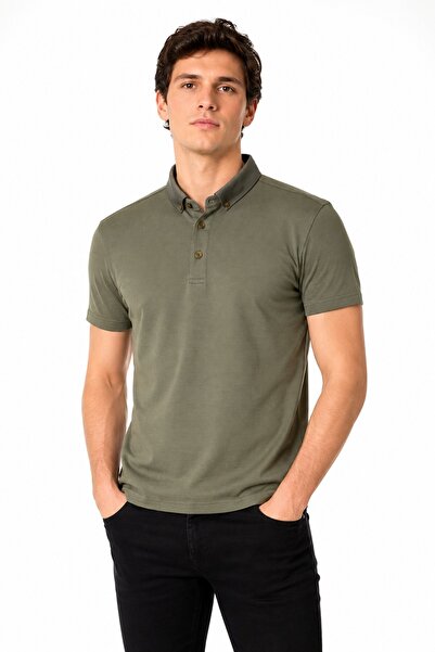 Raymons Men's Polo Collar Short Sleeve T-Shirt Regular Fit T6073 Bgl-St05551