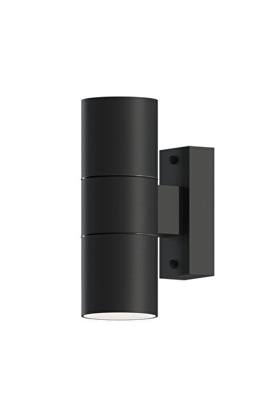 Calex Aplică LED de exterior Turin, 2x GU10, Oțel inoxidabil, IP54, Negru