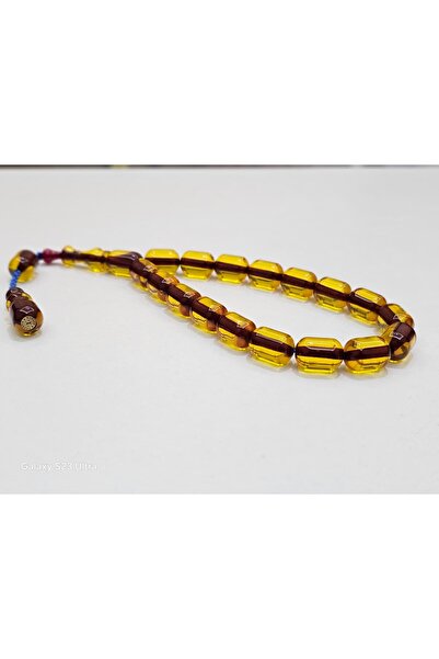 Efekentli Zeyzun Usta Bilek Boy Efe Maskot Sıkma Kehribar Tespih 16x11 mm Kap...