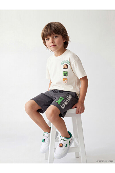 LC Waikiki Two Mt Shop Quality Lcw Kids Gray 2 Thread Printed Standard & Regu...