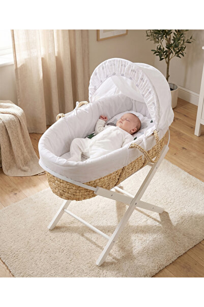 Bonfino Baby Moses Basket, Mountain Dreams Theme, Cotton Material, Handwoven ...