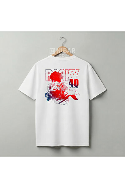 Grafftee Clothing Tricou unisex din bumbac premium, cu design Rocky Balboa Le...