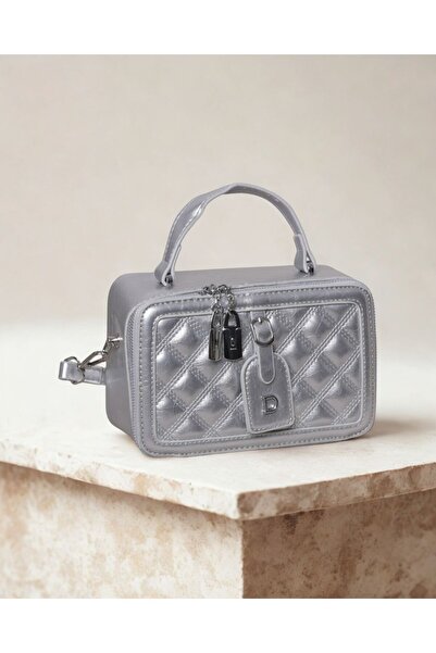 Finelook Chic Structured Box Crossbody Bag - Printed & Metallic