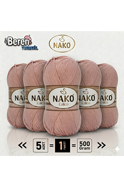 NAKO Calico- 11220 Powder- 5-Pack - 100Gr/240M - Hand Knitting Yarn - Amiguru...