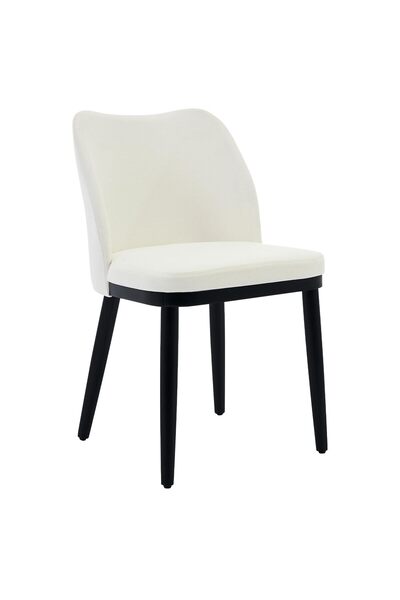 Garvee Modern Armless Dining Chairs – Upholstered in Beige Velvet, Padded Sea...