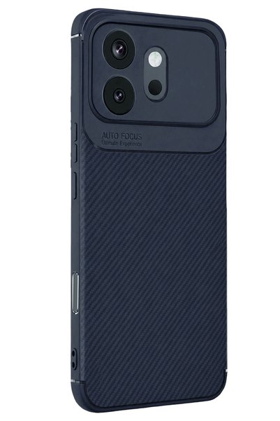 New Face Shopilke Honor 600 Auto Focus Carbon Cover (141232) - Navy Blue