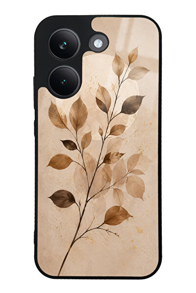 Spoyi Xiaomi Poco X8 Pro Autumn Minimal Leaf Tasarımlı Glossy Telefon Kılıfı