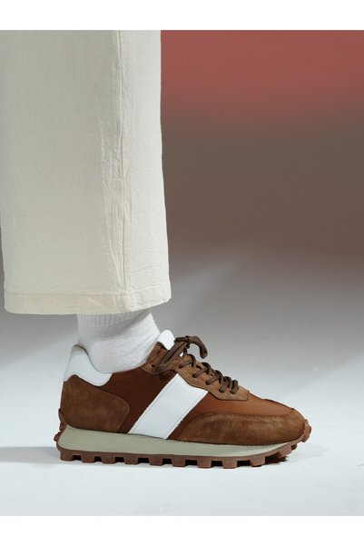 TETRİ Dustin Model Genuine Leather Handmade Mink Sneaker Shoes