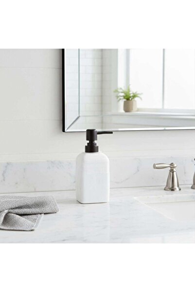 PAN HOME موزع صابون بيا 8×8×18 سم - أبيض
