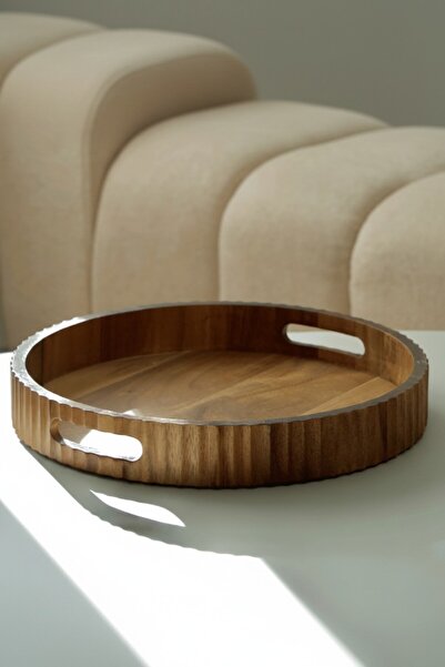 Suo Home Akasya Noir Round Tray (35 cm)