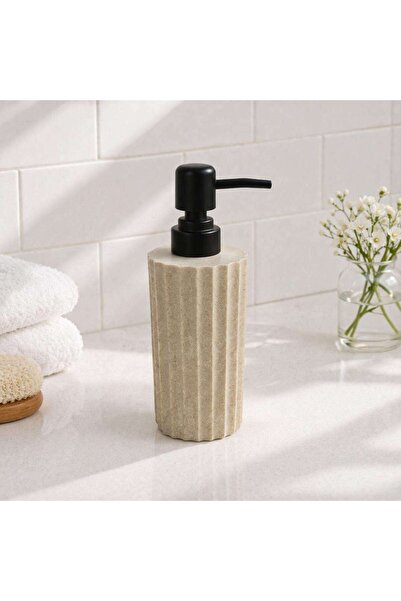 PAN HOME Florence Polyresin Soap Dispenser 8x8x18cm - Beige