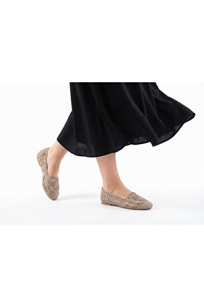 brawerlife Women's Straw Knitted Shoes Comfortable Summer Ballerinas Handmade