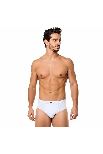 Tutku Men's White Cotton Combed Cotton Underpants 12-Piece