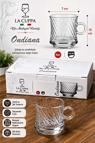 Herza House Ondiana 6'lı kulplu Bardak Seti