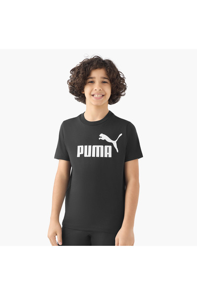Puma تي شيرت برقبة دائرية وأكمام قصيرة مع طباعة شعار