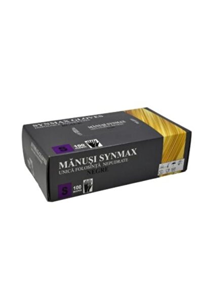 SYNMAX Черни нитрилни ръкавици без пудра, размер S, 100 бр./кутия