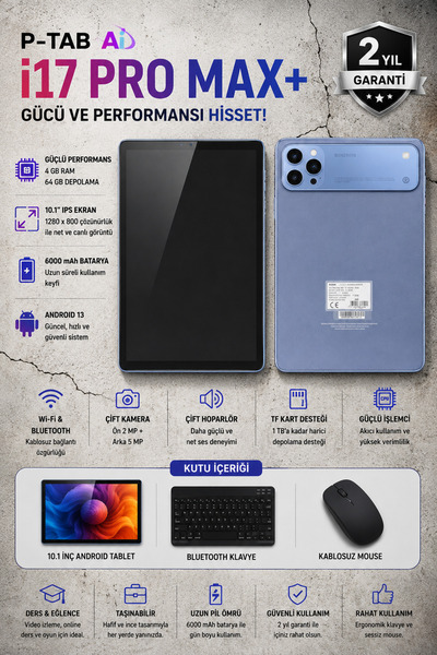 SAYARMARKT 10.1 İnç Android Tablet 4G LTE Destekli Çift SIM Özellikli