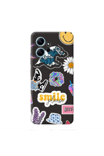 Other Xiaomi Redmi Note 12 4G Smile Moon Black Colored Silicone TPU Θήκη