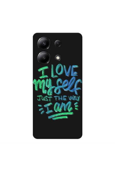 Other Xiaomi Redmi Note 13 4G I Love My self Black Colored Silicone TPU Θήκη