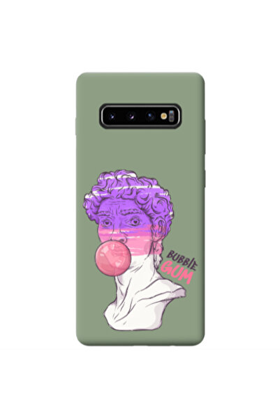 Other Samsung S10 Pin Bubble Light Green Colored Silicone TPU Θήκη