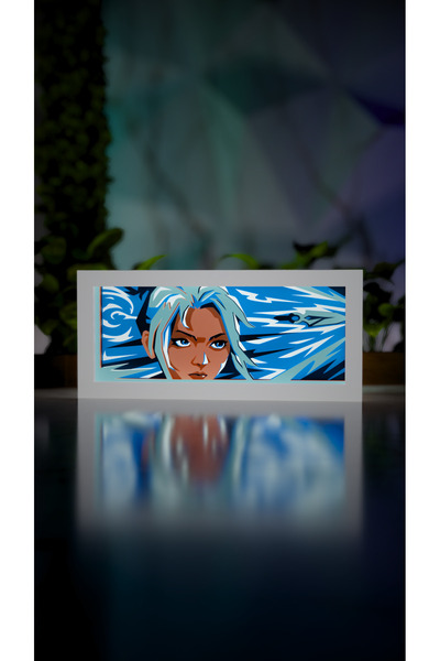 Jade Produck Jett Valorant LED Işık Kutusu RGB Kumandalı 3D Dekoratif Gece La...