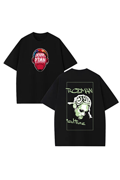 STİL-X Tricou oversize unisex cu imprimeu Dennis Rodman, 100% bumbac