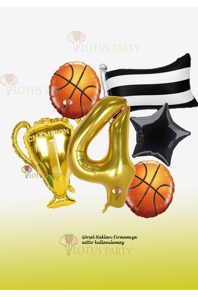 LOTUS PARTY Basketball Themed Fan Party Set - Basketball Balloon - Trophy Bal...