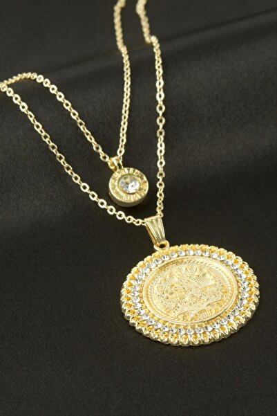 ZERO LAND Svl-Shop Tuğra Double Necklace (231507) - Yellow