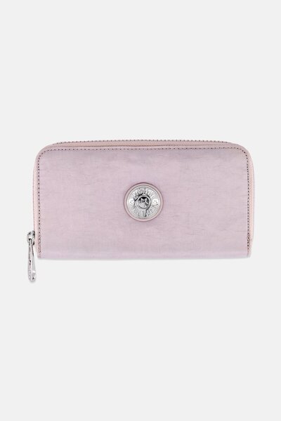 Kipling Women Brand Logo Zip Around Wallet, Grey