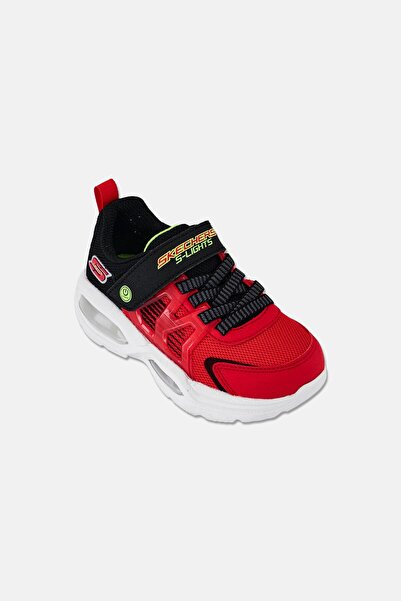 SKECHERS Toddlers Boy Lights Prismatrons Velcro Closure Shoes, Red