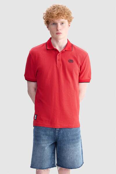 ecko unltd. Caleb Regular Fit Polo Collar Printed 100% Cotton Men's Red Polo ...