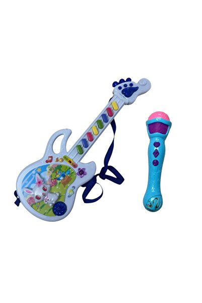 ADIRI SHOP Set muzical copii microfon Singer și chitară electronică, cu sunet...
