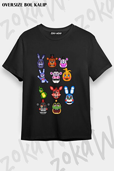 ZOKAWEAR Μπλουζάκι Unisex Loose Fit Fnaf Five Nights v10 με στάμπα