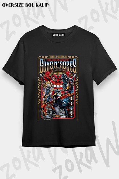 ZOKAWEAR تي شيرت مطبوع للجنسين من نوع Guns N Roses v59