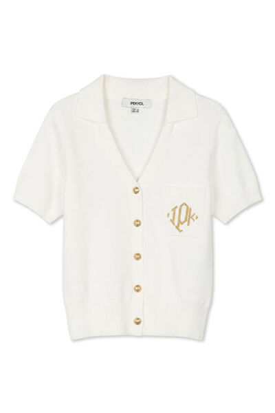İpekyol Monogram nakışlı triko