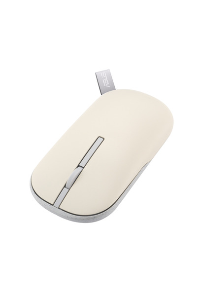 ASUS Mouse wireless MD100 BT 5.0 și 2.4GHz, Culoare Oat Milk, cu husă inclusă