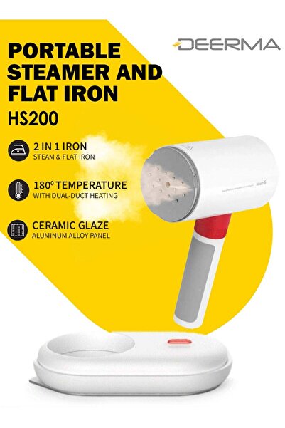 Deerma 2 In 1 Portable Multi-Function Steam And Flat Iron Intelligent Preheat...