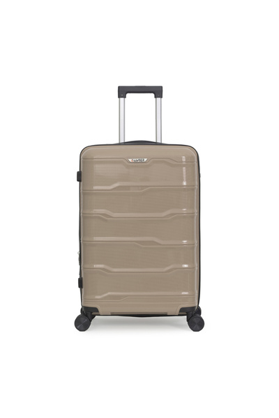 Amber Μεσαία Βαλίτσα με Επέκταση AM1014 (65x44x24-29 εκ.) Μόκα