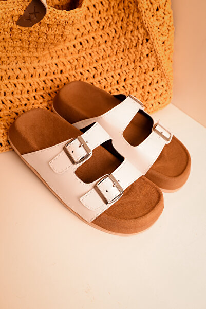 by selvi Lukka Shoes Lorenzo White Skin Double Buckle Light Cork Sole Men's S...