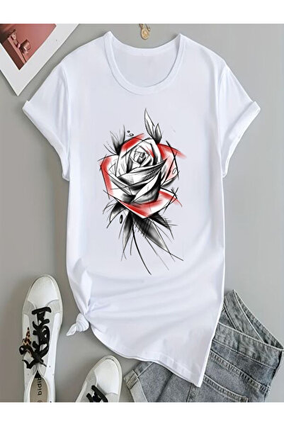 COZYWEAR White Printed Oversize T-Shirt