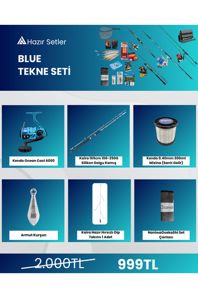 Kendo Blue Tekne Seti - Tekne Balıkçısı Hazır Olta Seti