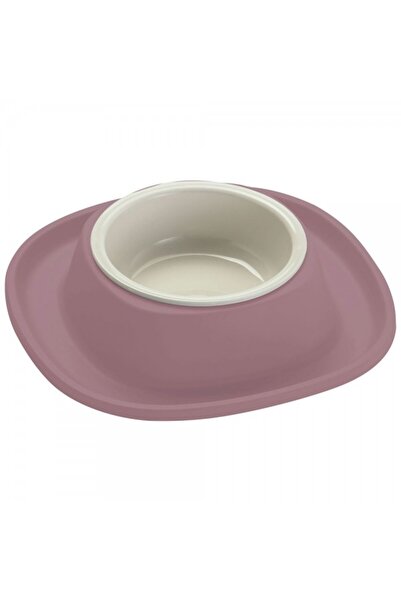 Georplast Soft Touch Plastic Single Bowl Large 600ml Pink Pet Feeding Dish wi...